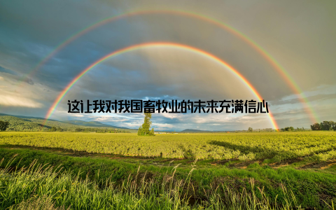 这让我对我国畜牧业的未来充满信心