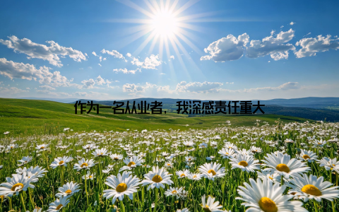 作为一名从业者, 我深感责任重大