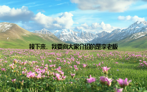 接下来, 我要向大家介绍的是李老板