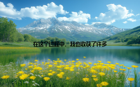 在这个过程中, 我也收获了许多