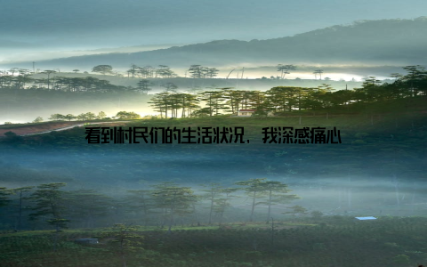 看到村民们的生活状况, 我深感痛心