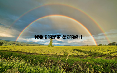 我要说的是畜牧法的修订