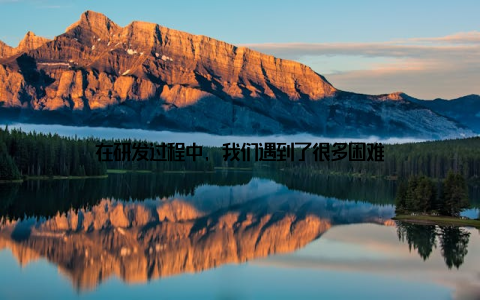 在研发过程中, 我们遇到了很多困难