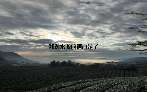 我对水源的信心足了