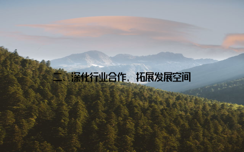 二、深化行业合作, 拓展发展空间