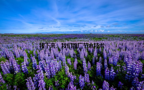 接下来, 我们推广节水技术