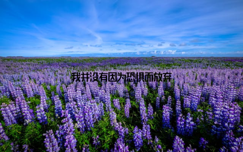 我并没有因为恐惧而放弃